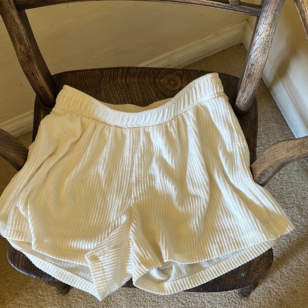 Alter’d State Women's White Ribbed Shorts